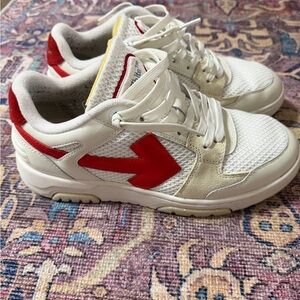 Off White Slim Out of Office Slim Red White Sneakers Tennis Shoes Mens 9